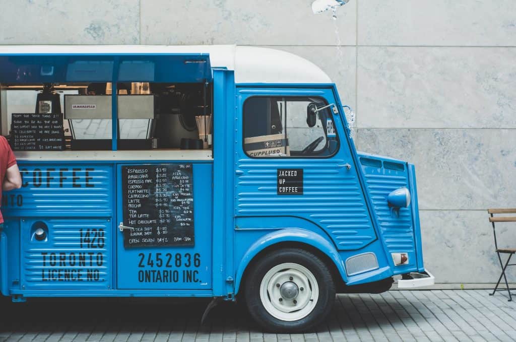 blue food truck