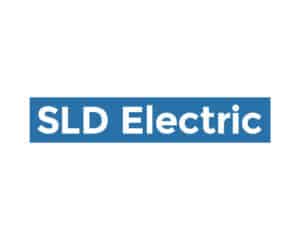 SLD Electric logo design with a clean, modern blue wordmark—created by Inspiring Design Co. to emphasize simplicity, strength, and electrical expertise.