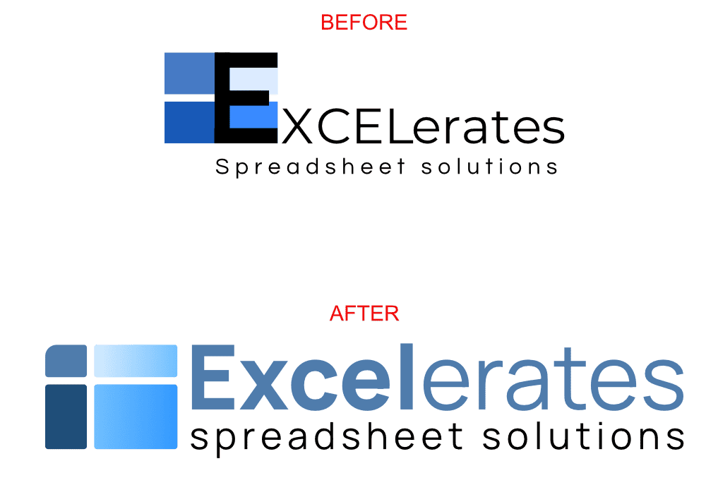 Excelerates Logo Before and after